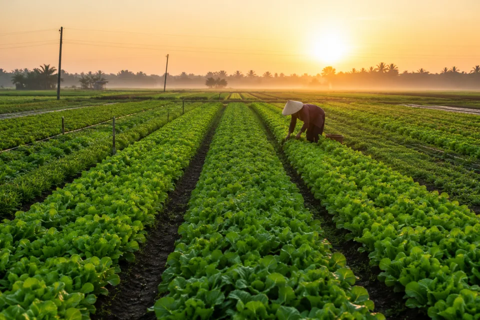 Giỏ nông sản tươi tại Lê Xuân